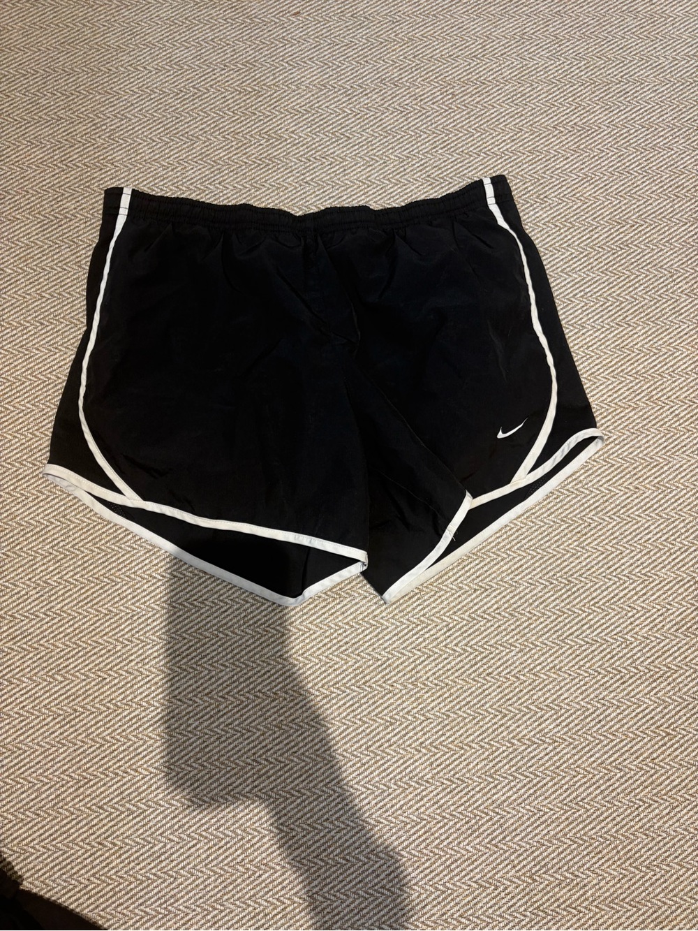 Nike Kids  Black Running Shorts with White Trim